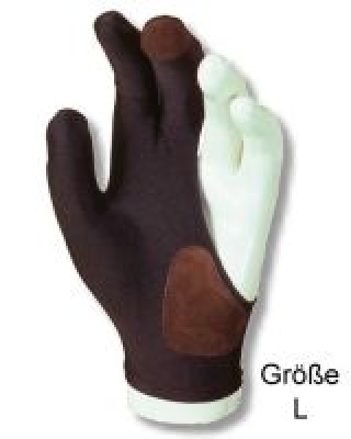 Billardhandschuh Laperti mit Ledereinsatz Größe L (für die linke Hand)